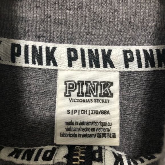 Pink Quarter-Zip - Small Gray White 💜 - Picture 3 of 6